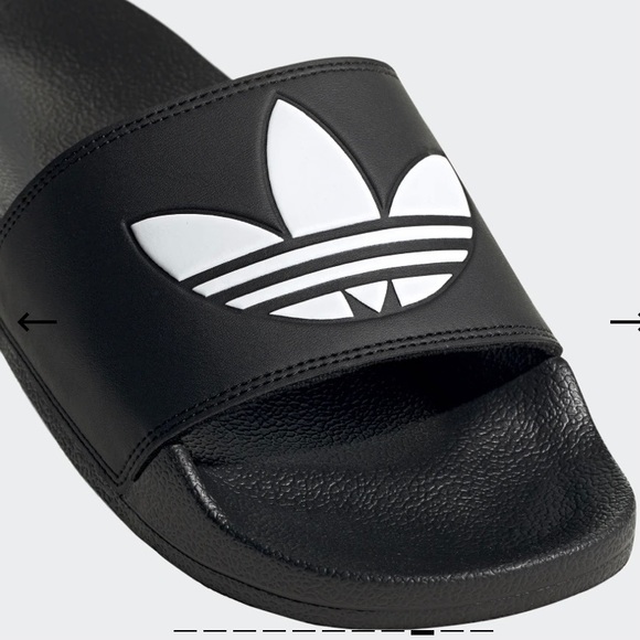 Men's adidas Orignals Adilette Lite Slide Sandals Black White New Various Sizes - Picture 4 of 5